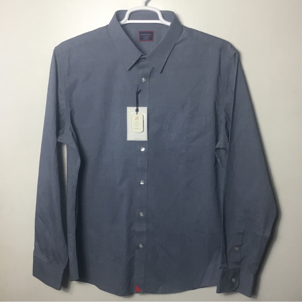 UNTUCKit blue Pio Cesare Wrinkle Free Slim fit button up shirt. XXL